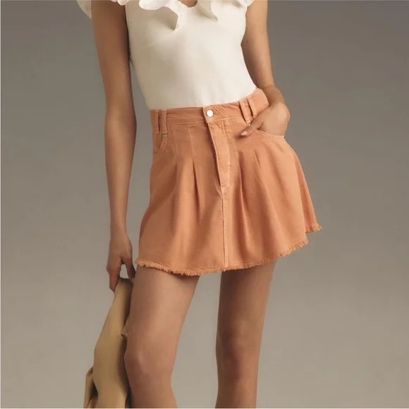 NEW Pilcro by Anthropologie Mini Skirt Size 4 Color Orange - Picture 1 of 7